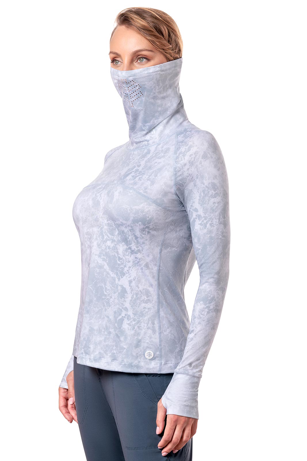 Women's Vented Paros Fishing T-Shirt | Grey Water Print