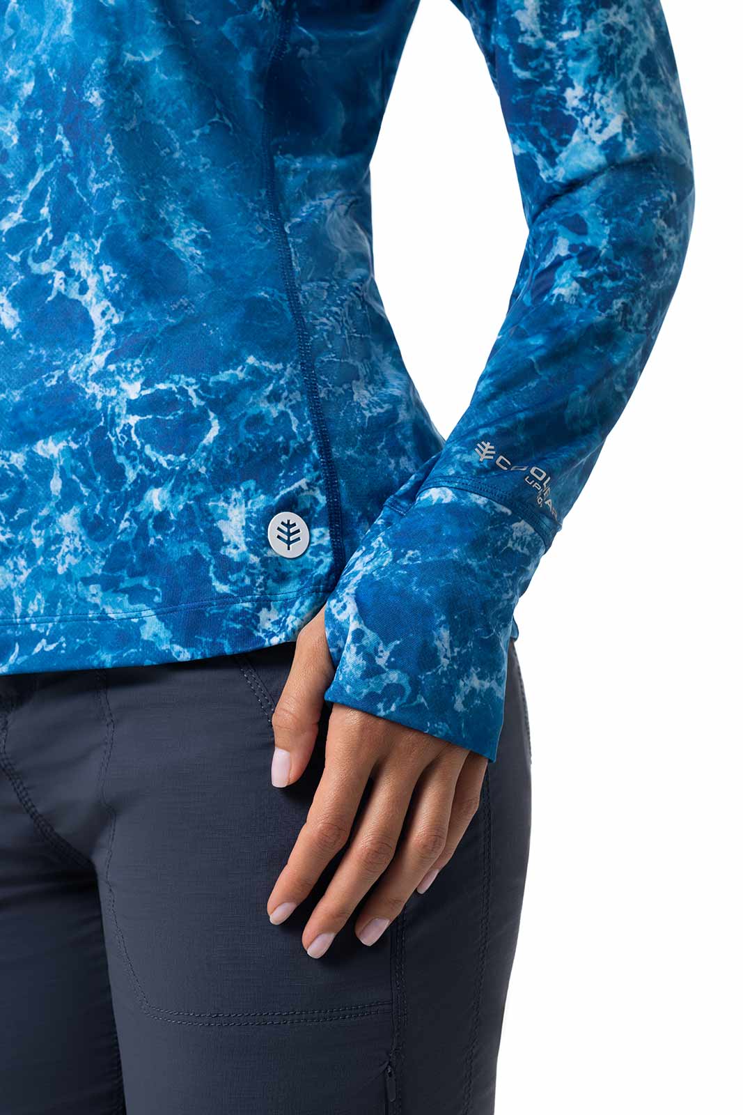 Women's Vented Paros Fishing T-Shirt | Blue Water Print