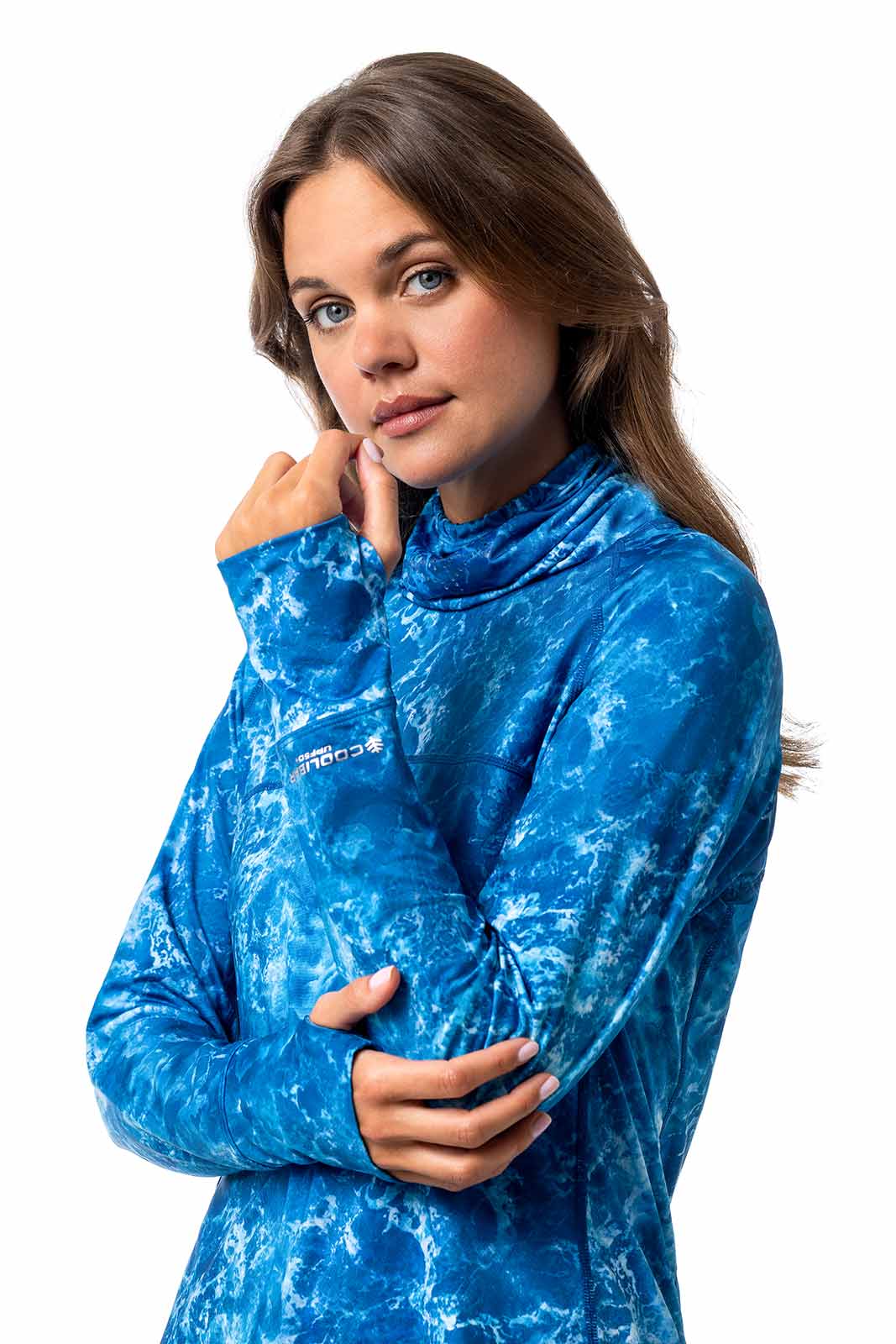 Women's Vented Paros Fishing T-Shirt | Blue Water Print
