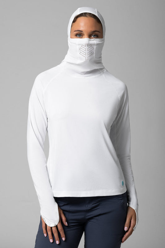 Women's Vented Paros Fishing Hoodie | White