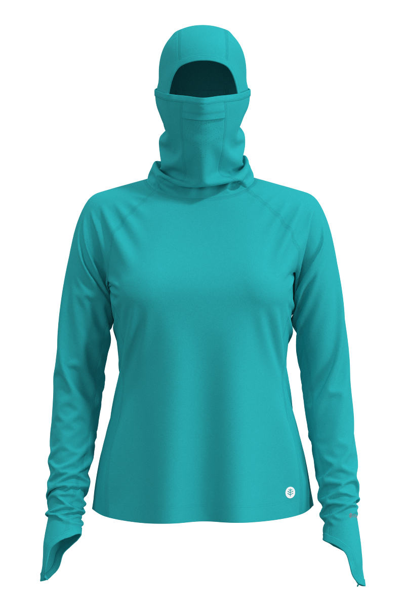 Women's Vented Paros Fishing Hoodie | Coolibar Blue