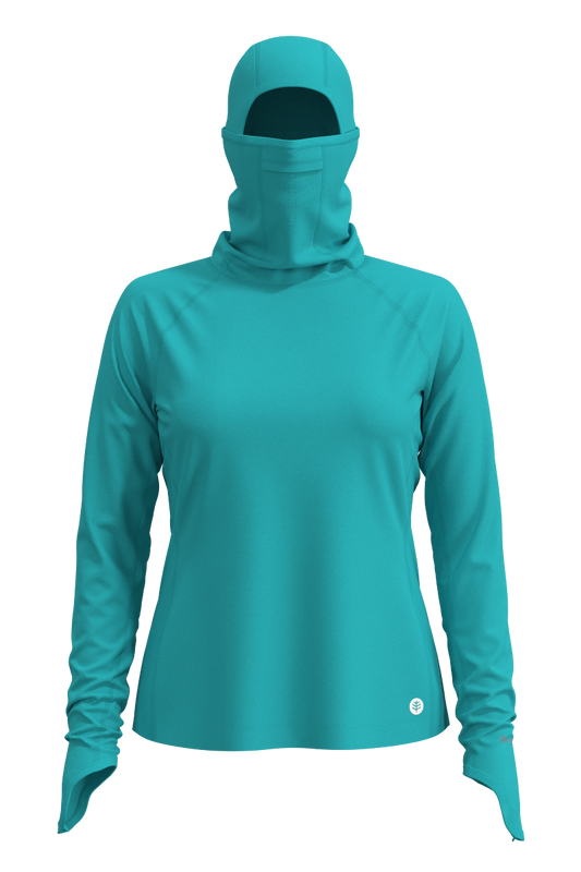 Women's Vented Paros Fishing Hoodie | Coolibar Blue