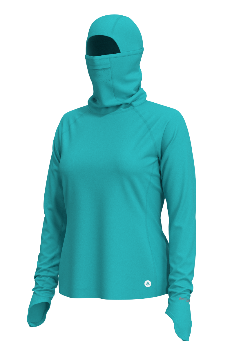 Women's Vented Paros Fishing Hoodie | Coolibar Blue