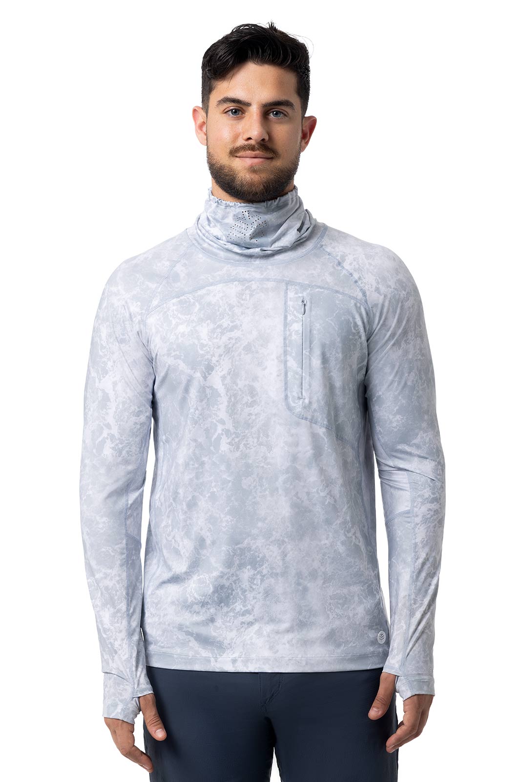 Men's Vented Andros Fishing T-Shirt | Grey Water Print