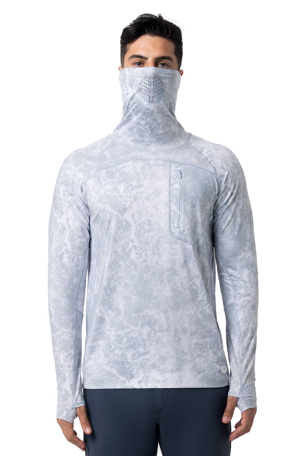 Men's Vented Andros Fishing T-Shirt | Grey Water Print