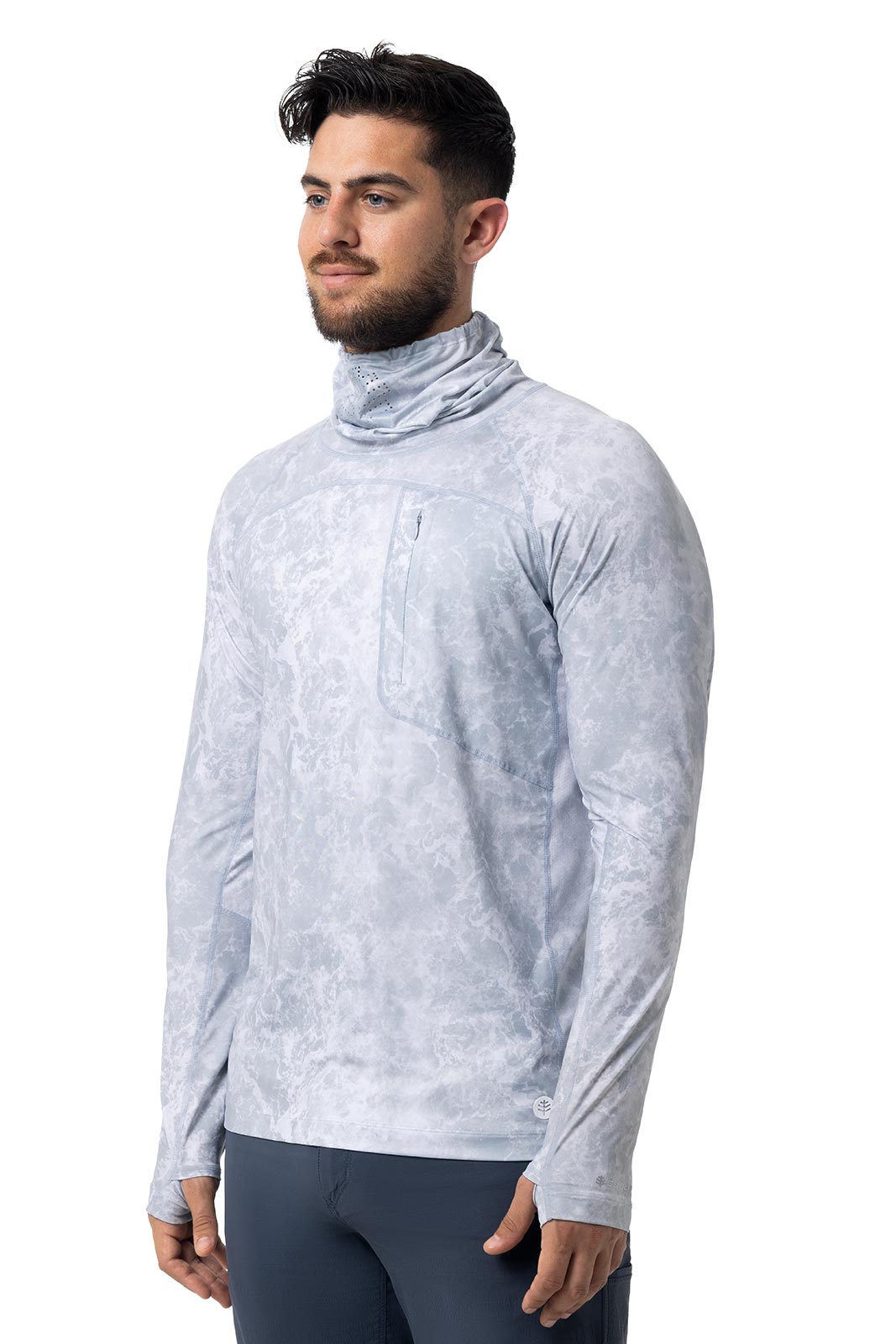 Men's Vented Andros Fishing T-Shirt | Grey Water Print