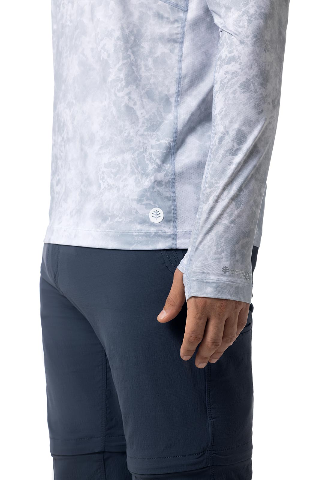 Men's Vented Andros Fishing T-Shirt | Grey Water Print