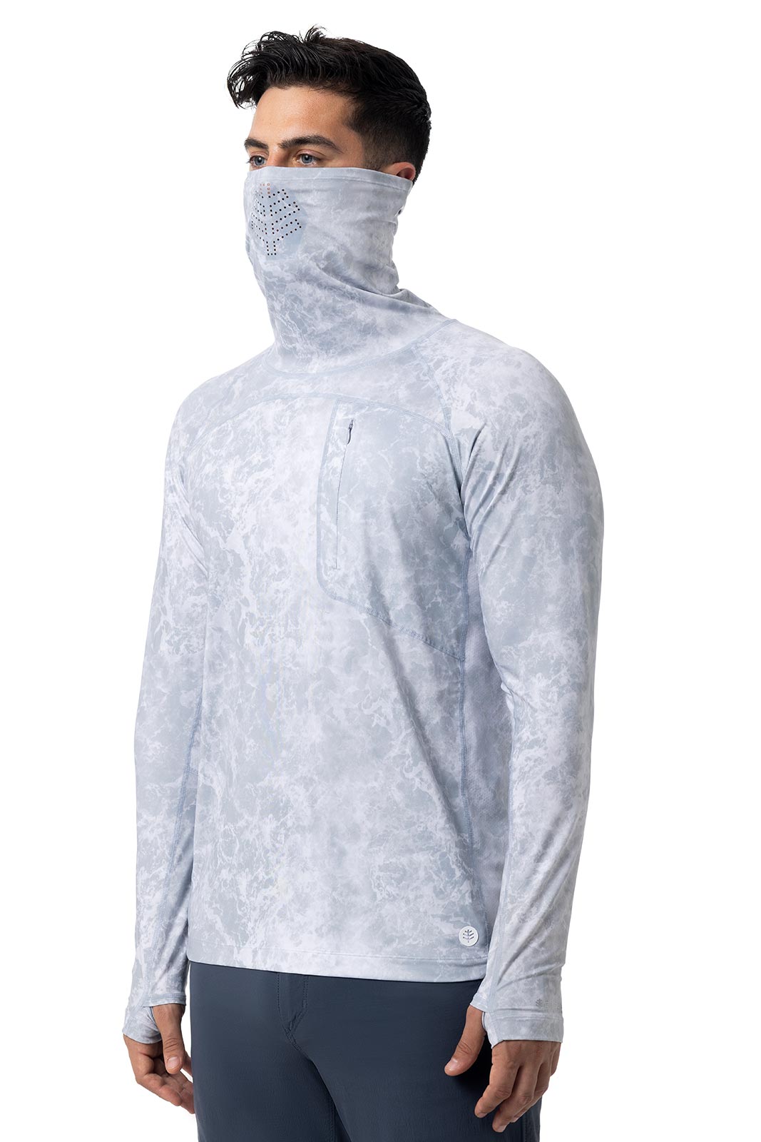 Men's Vented Andros Fishing T-Shirt | Grey Water Print