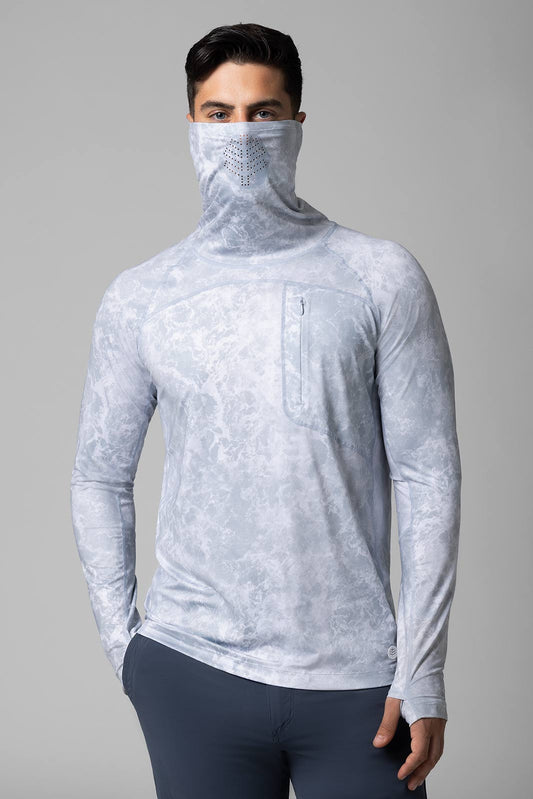 Men's Vented Andros Fishing T-Shirt | Grey Water Print