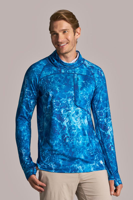 Men's Vented Andros Fishing T-Shirt | Blue Water Print
