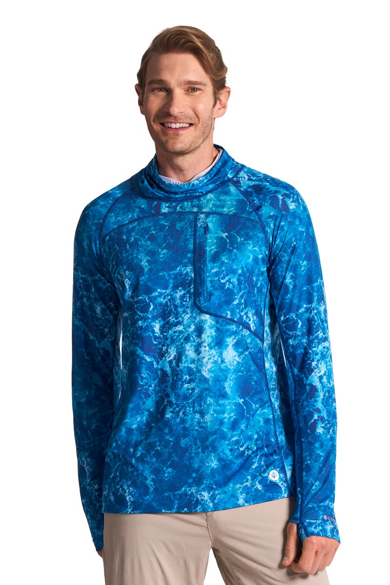 Men's Vented Andros Fishing T-Shirt | Blue Water Print
