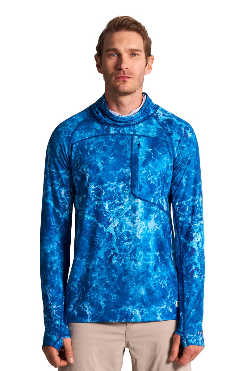 Men's Vented Andros Fishing T-Shirt | Blue Water Print