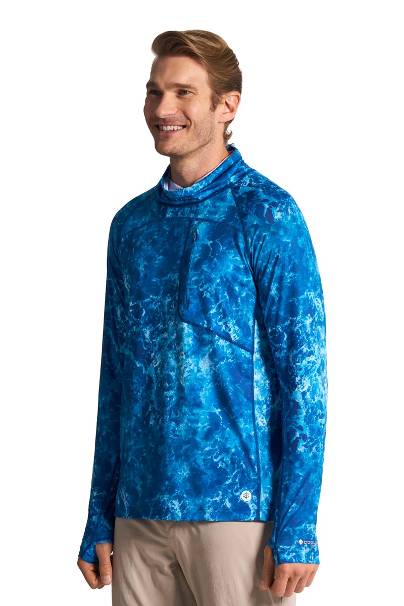 Men's Vented Andros Fishing T-Shirt | Blue Water Print