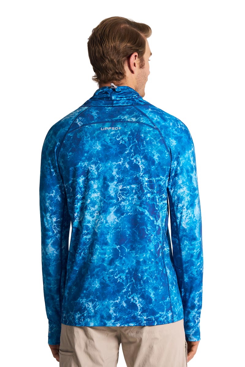 Men's Vented Andros Fishing T-Shirt | Blue Water Print