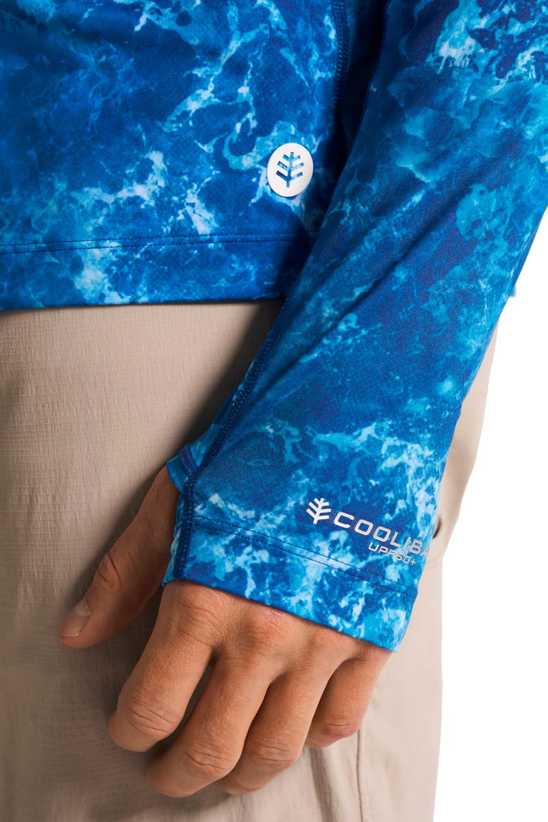 Men's Vented Andros Fishing T-Shirt | Blue Water Print