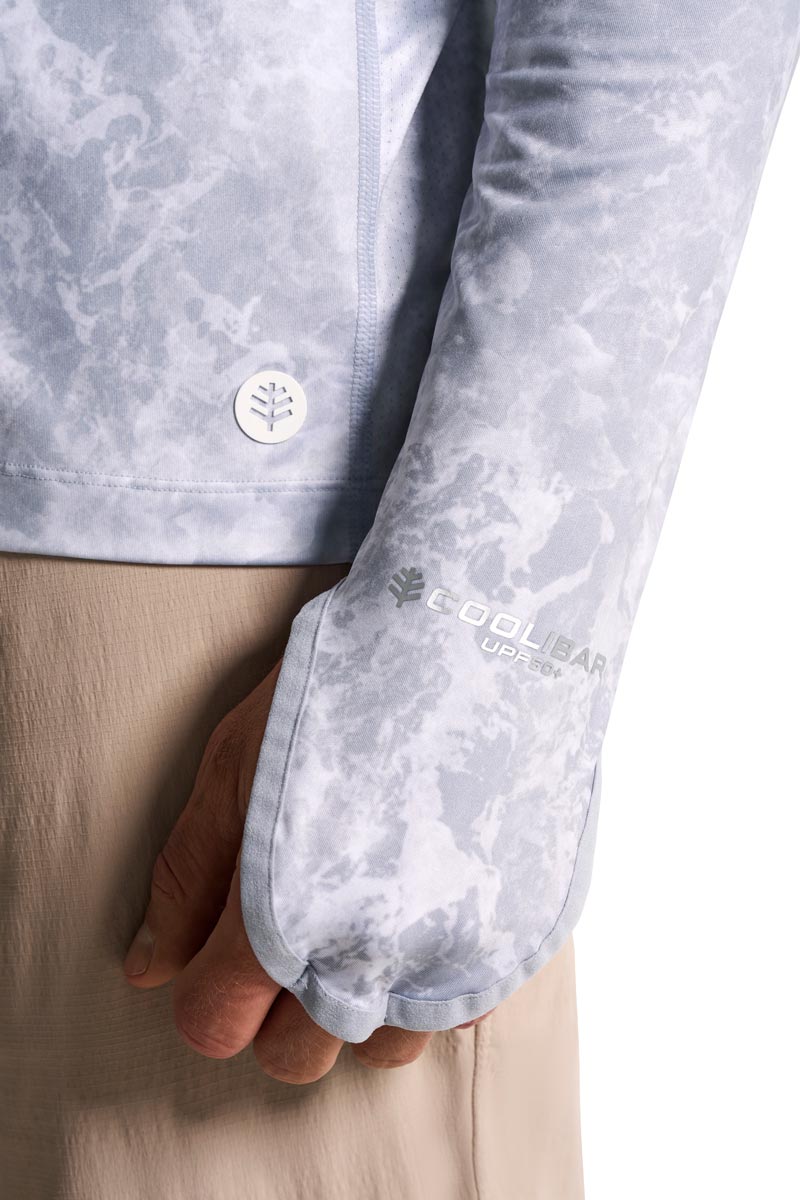 Men's Vented Andros Fishing Hoodie | Grey Water Print