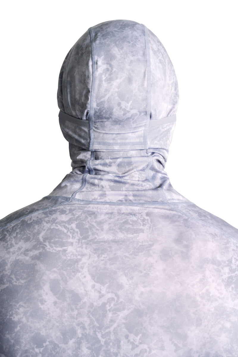 Men's Vented Andros Fishing Hoodie | Grey Water Print