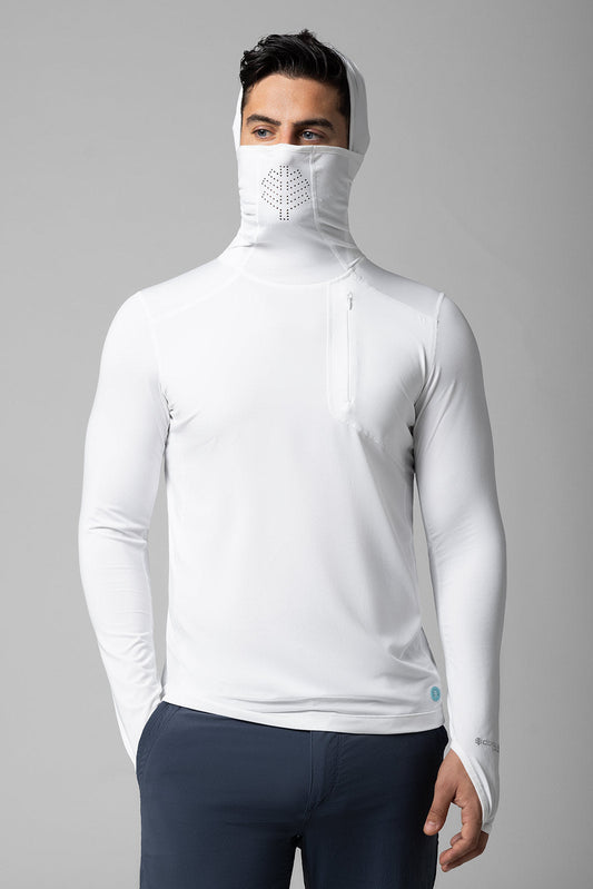 Men's Vented Andros Fishing Hoodie | White