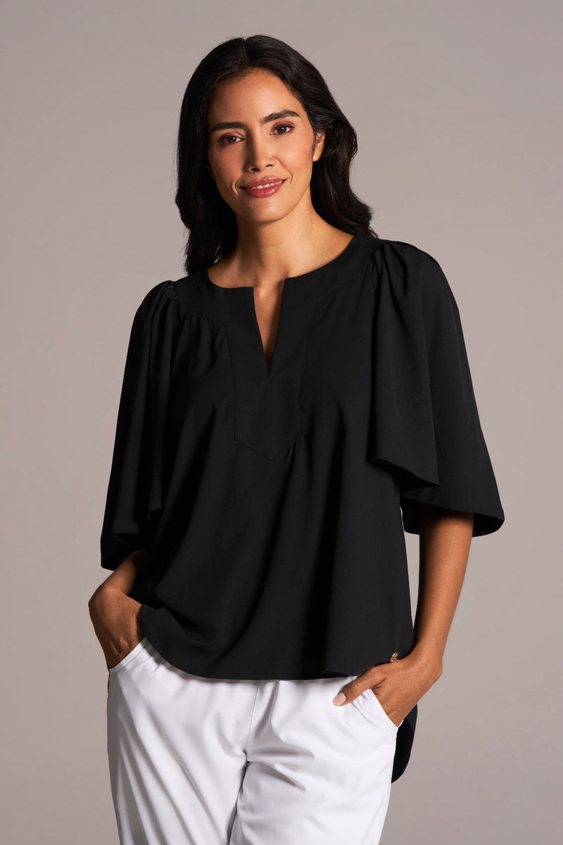 Women's Miami Spring Flutter Sleeve Blouse | Black