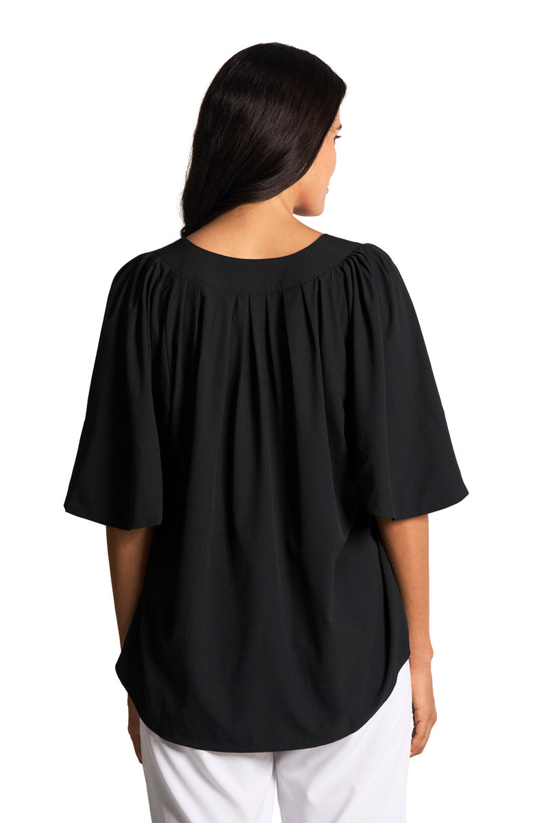 Women's Miami Spring Flutter Sleeve Blouse | Black