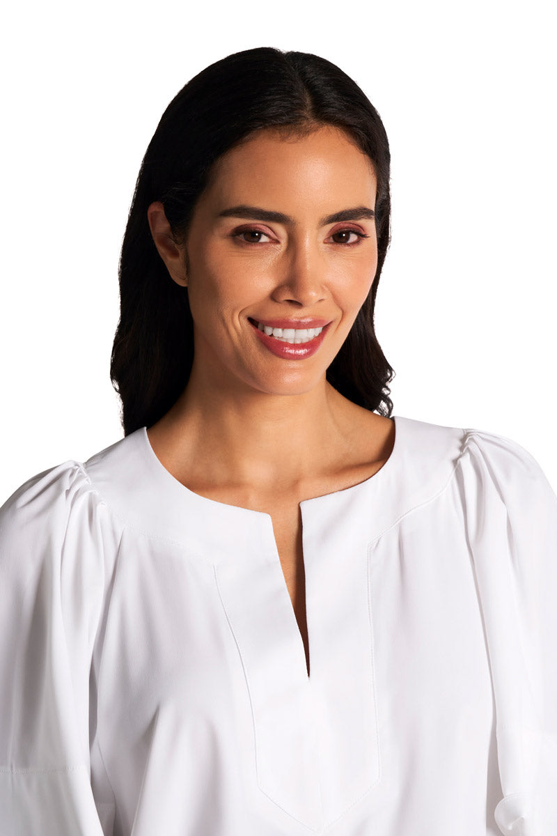Women's Miami Spring Flutter Sleeve Blouse | White