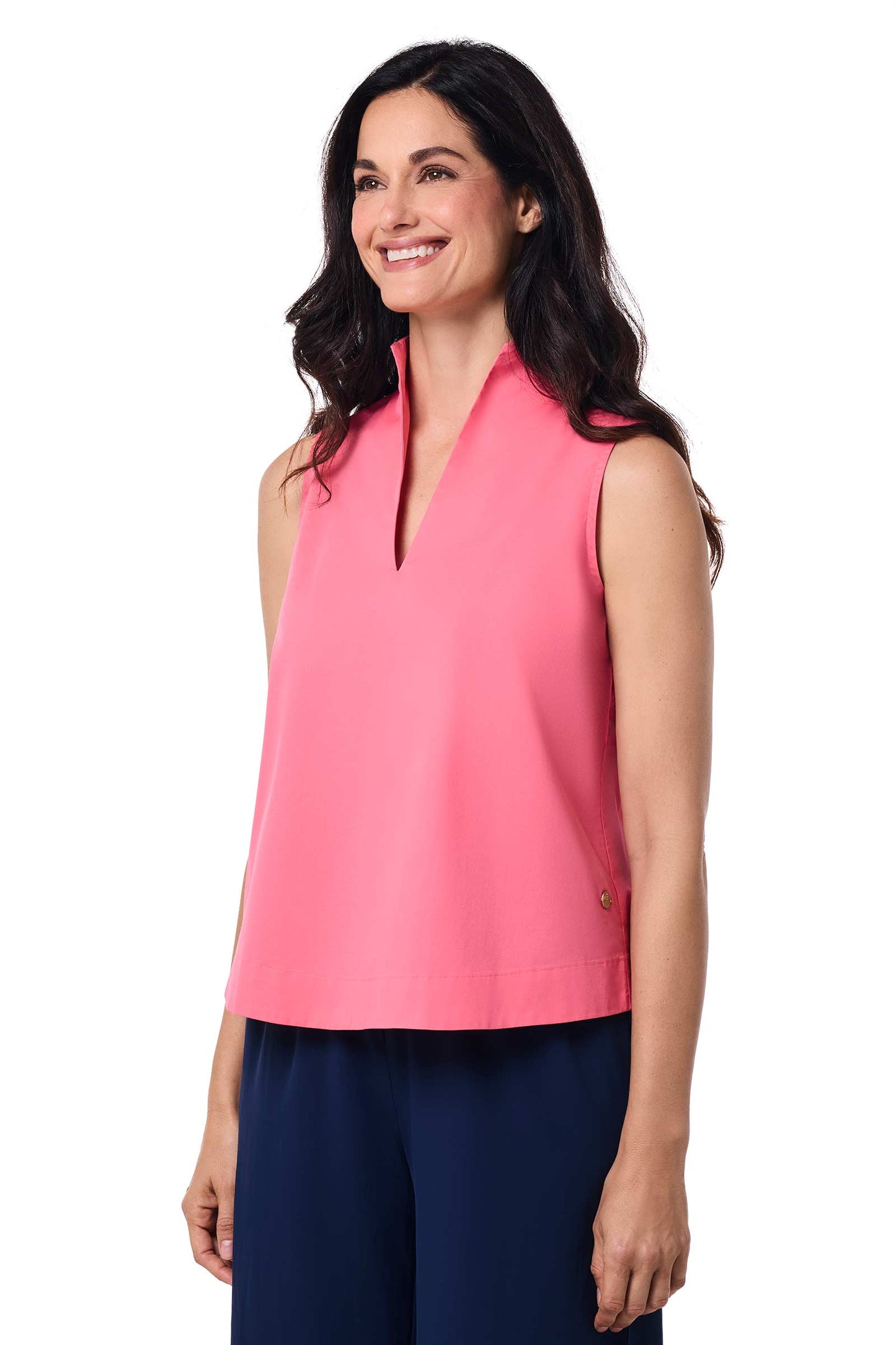 Women's Cape Coral Stand Collar Top | Sunkist Coral