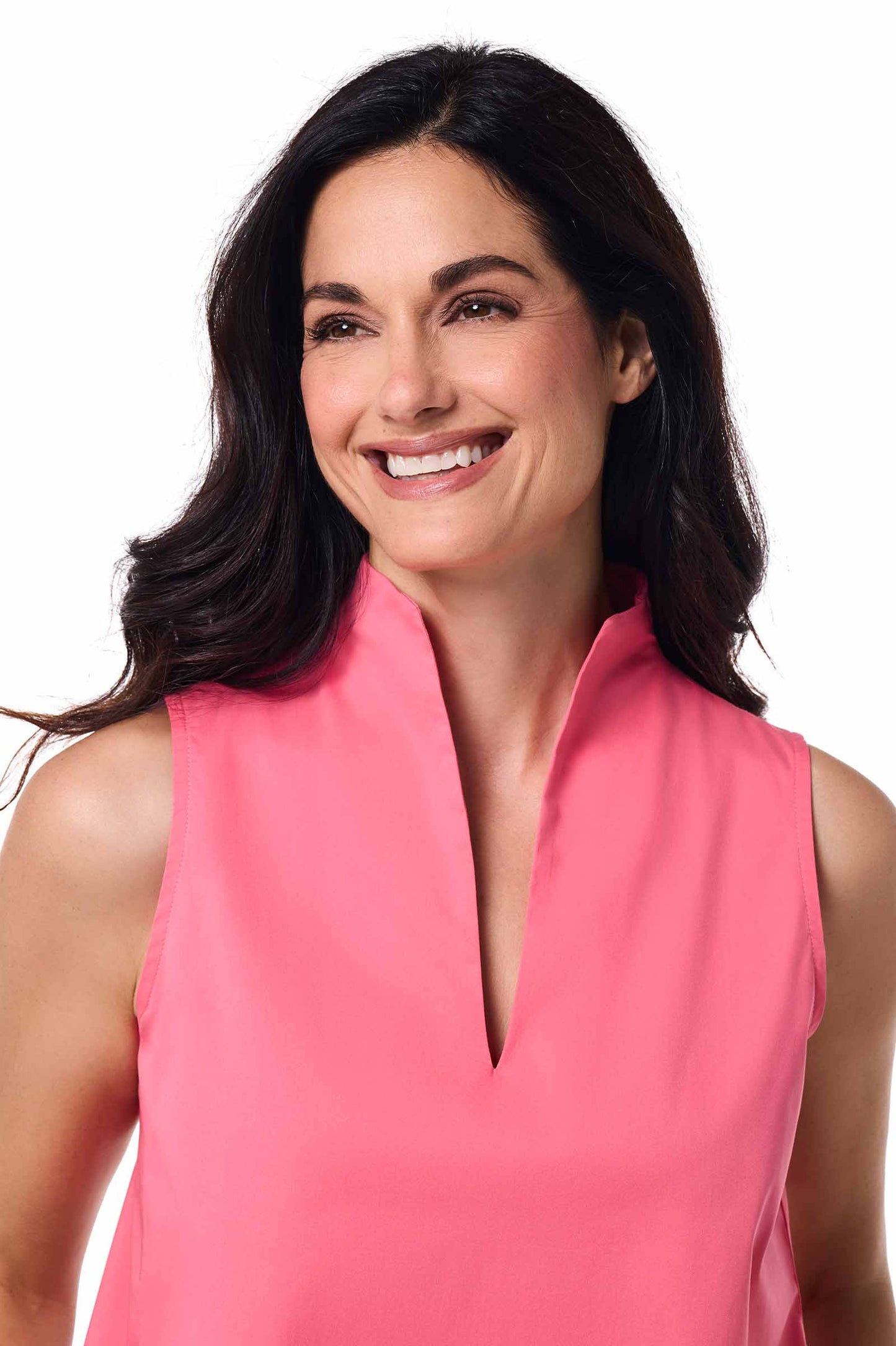 Women's Cape Coral Stand Collar Top | Sunkist Coral