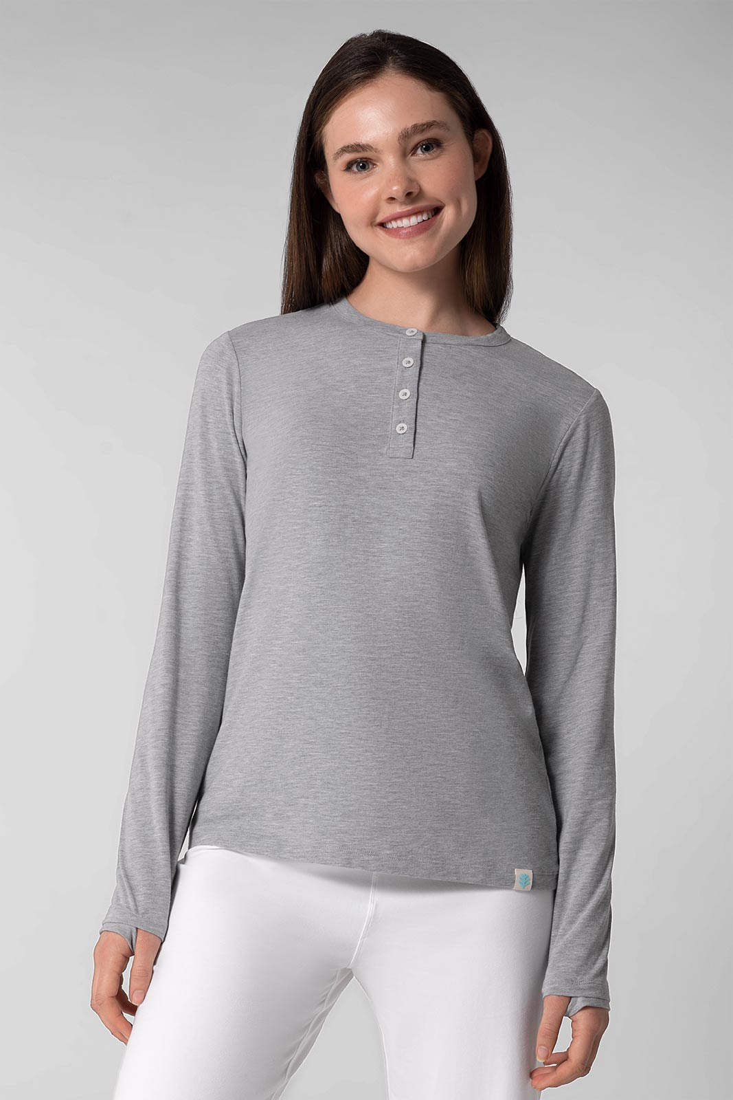 Women's Hallandale Long Sleeve Henley | Grey Heather