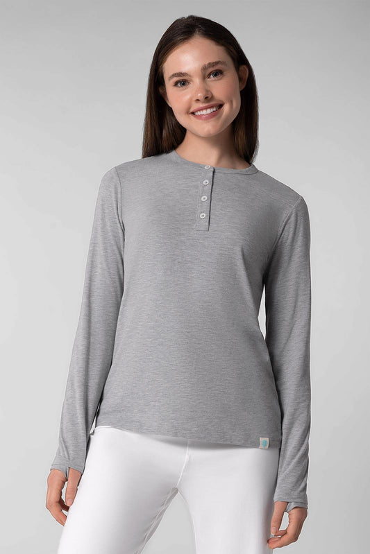 Women's Hallandale Long Sleeve Henley | Grey Heather