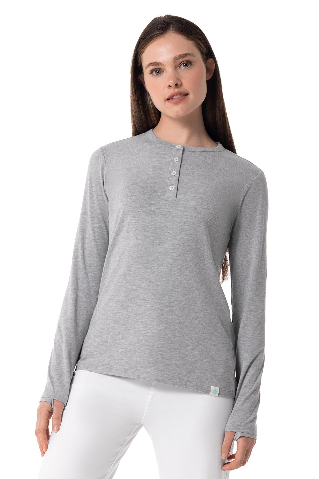 Women's Hallandale Long Sleeve Henley | Grey Heather