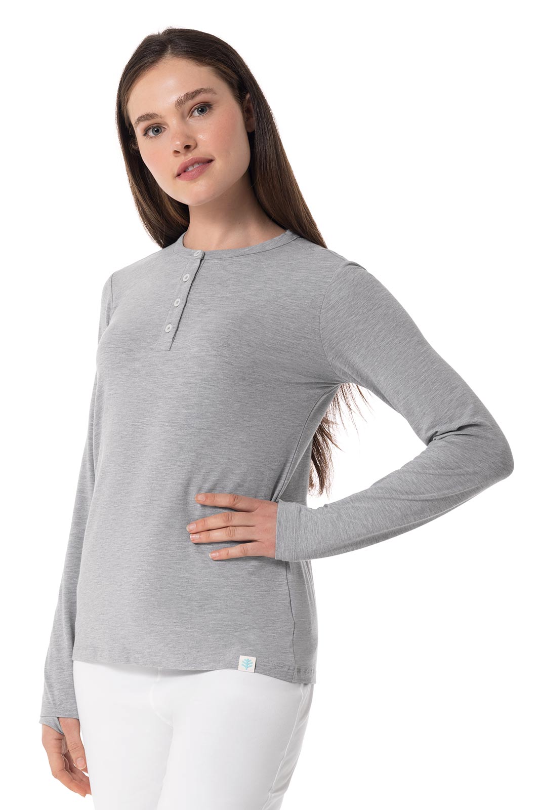 Women's Hallandale Long Sleeve Henley | Grey Heather