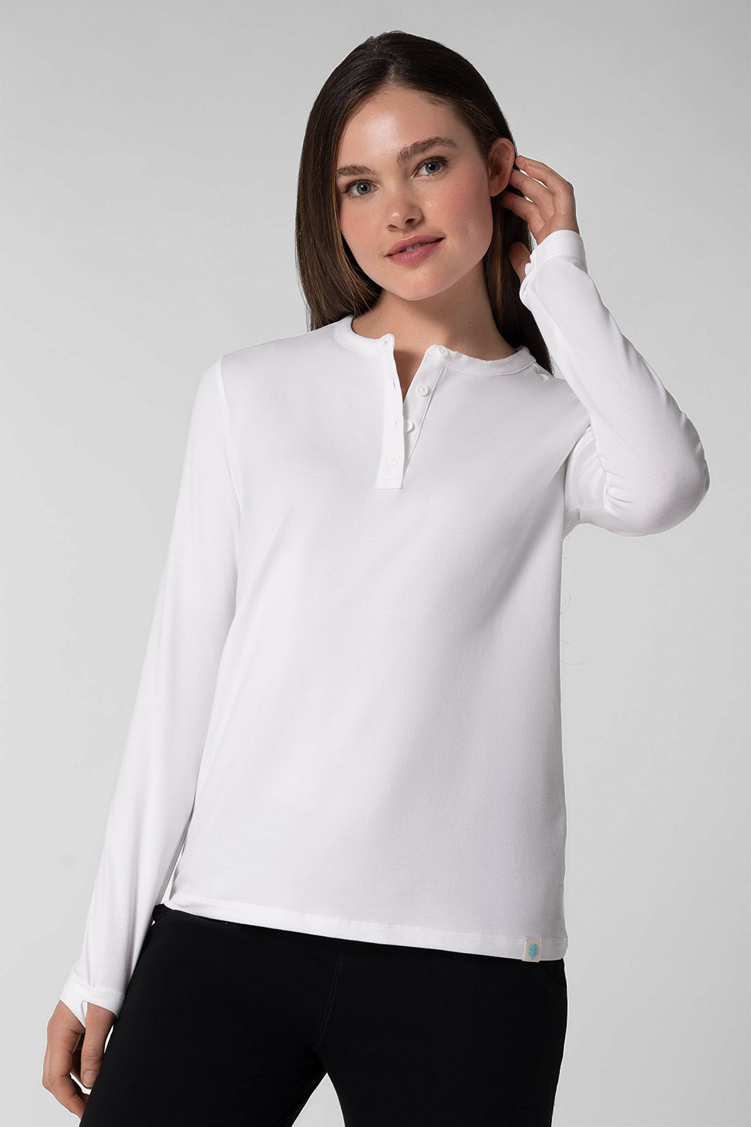 Women's Hallandale Long Sleeve Henley | White
