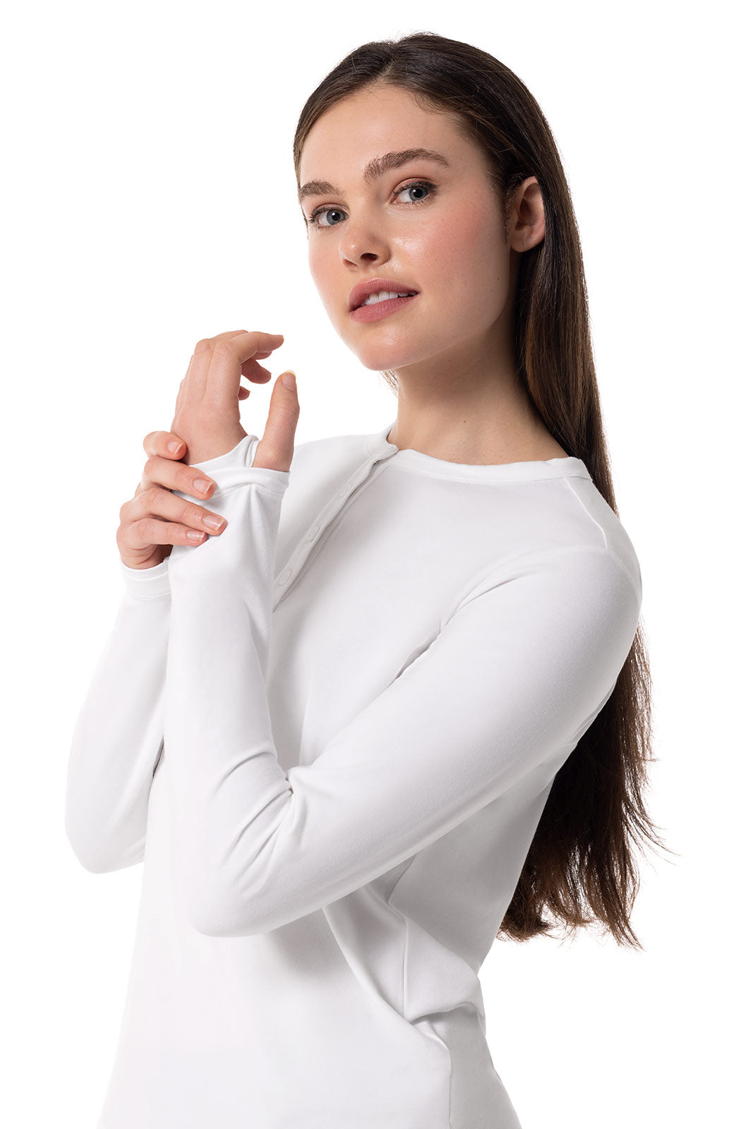Women's Hallandale Long Sleeve Henley | White