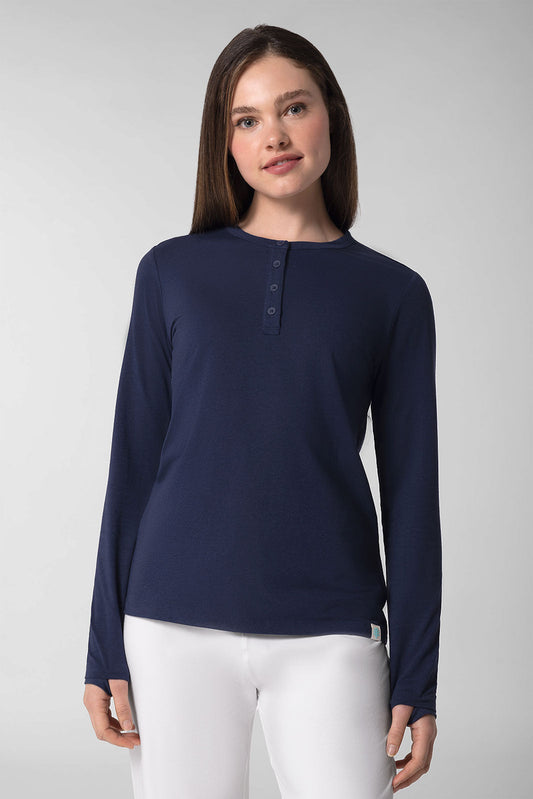 Women's Hallandale Long Sleeve Henley | Navy