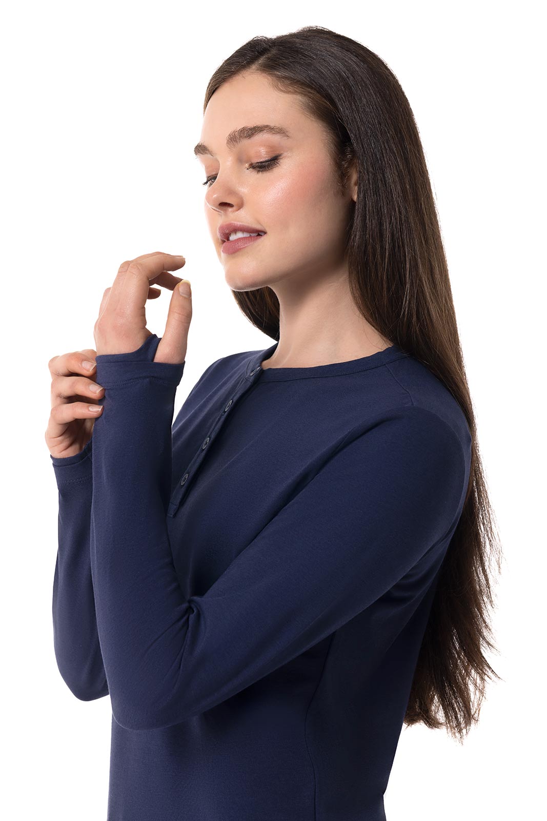 Women's Hallandale Long Sleeve Henley | Navy