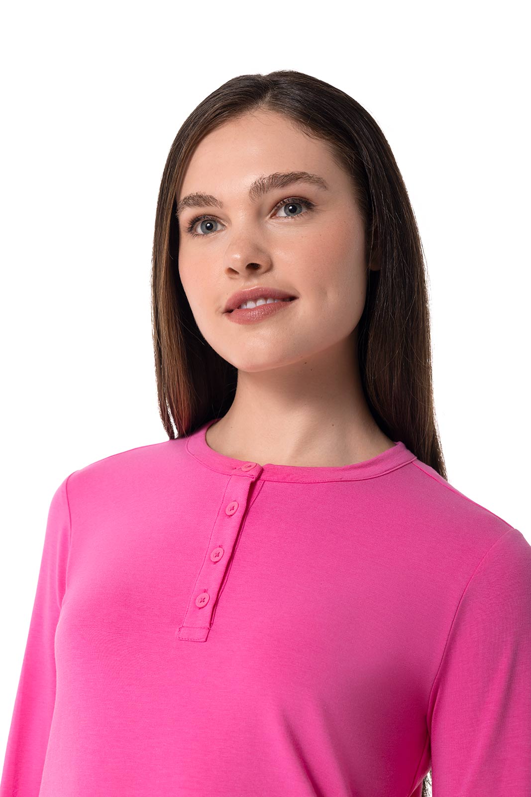 Women's Hallandale Long Sleeve Henley | Tulip Pink