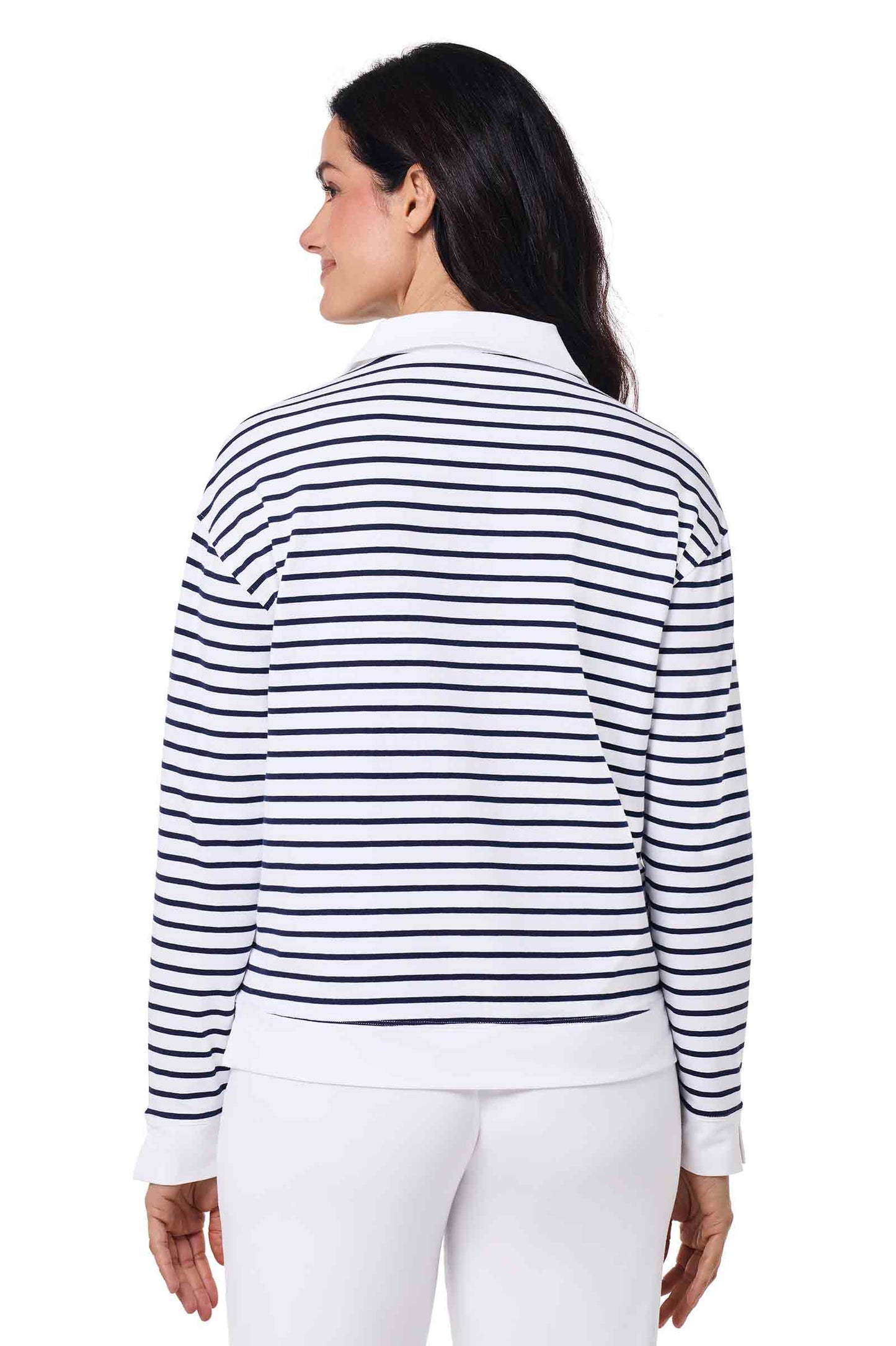 Women's Fontainebleau Polo 2.0 | White/Navy Stripe
