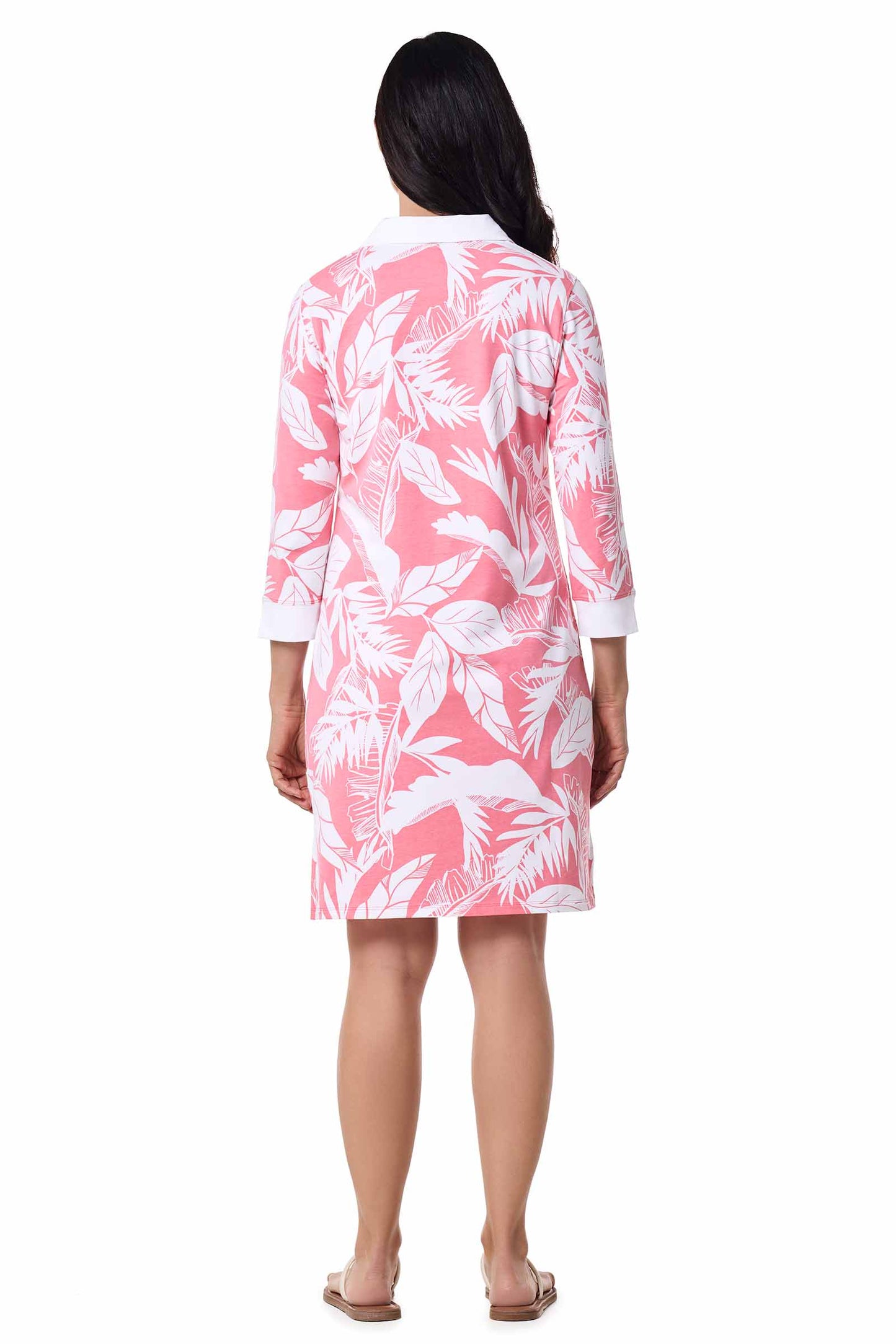 Women's Fontainebleau Tunic Dress | Flamingo Pink Palm Paradise