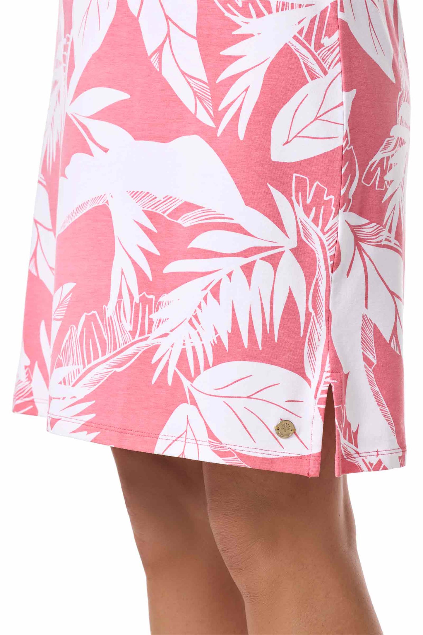 Women's Fontainebleau Tunic Dress | Flamingo Pink Palm Paradise