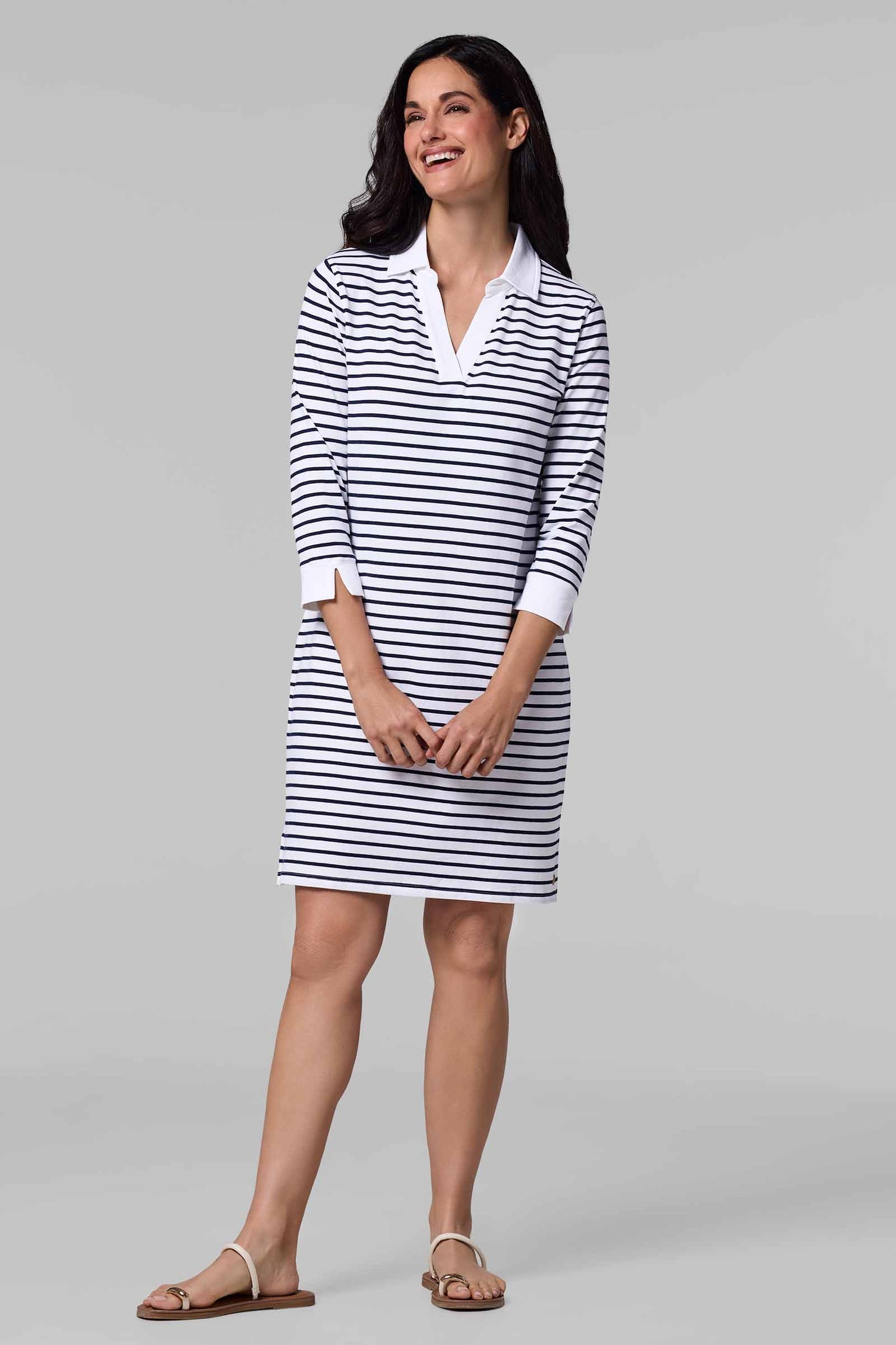 Women's Fontainebleau Tunic Dress | White/Navy Stripe