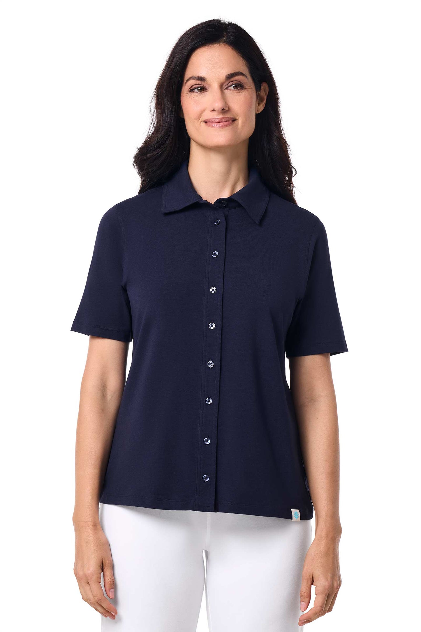 Women's Morningside Button Down Short Sleeve Shirt | Navy