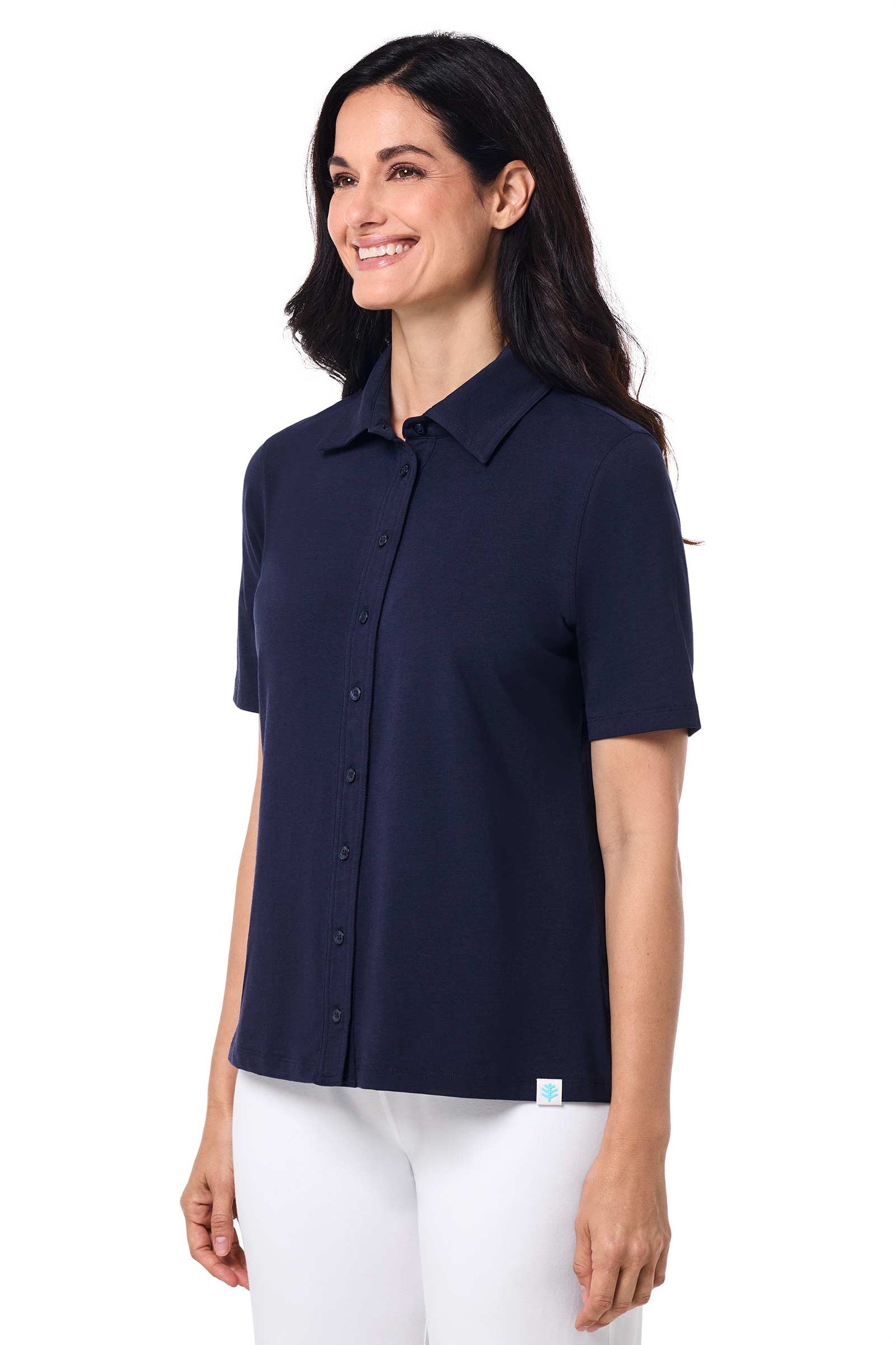 Women's Morningside Button Down Short Sleeve Shirt | Navy