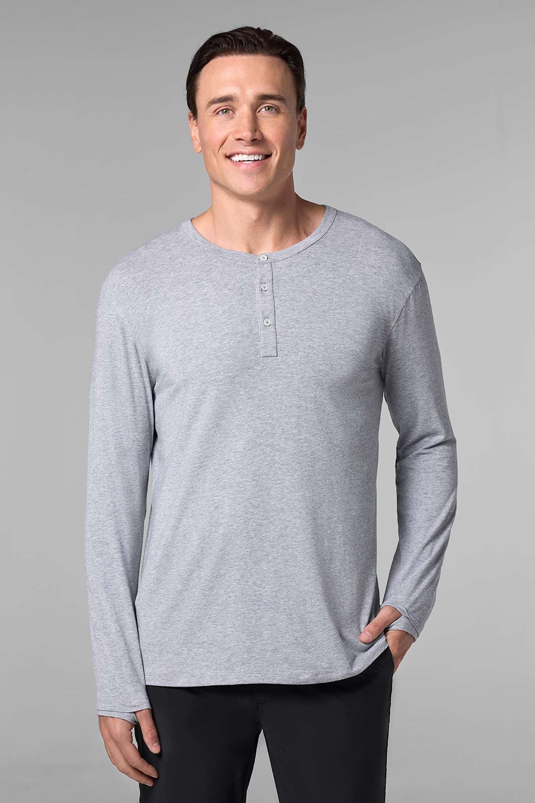 Men's Hallandale Long Sleeve Henley | Grey Heather