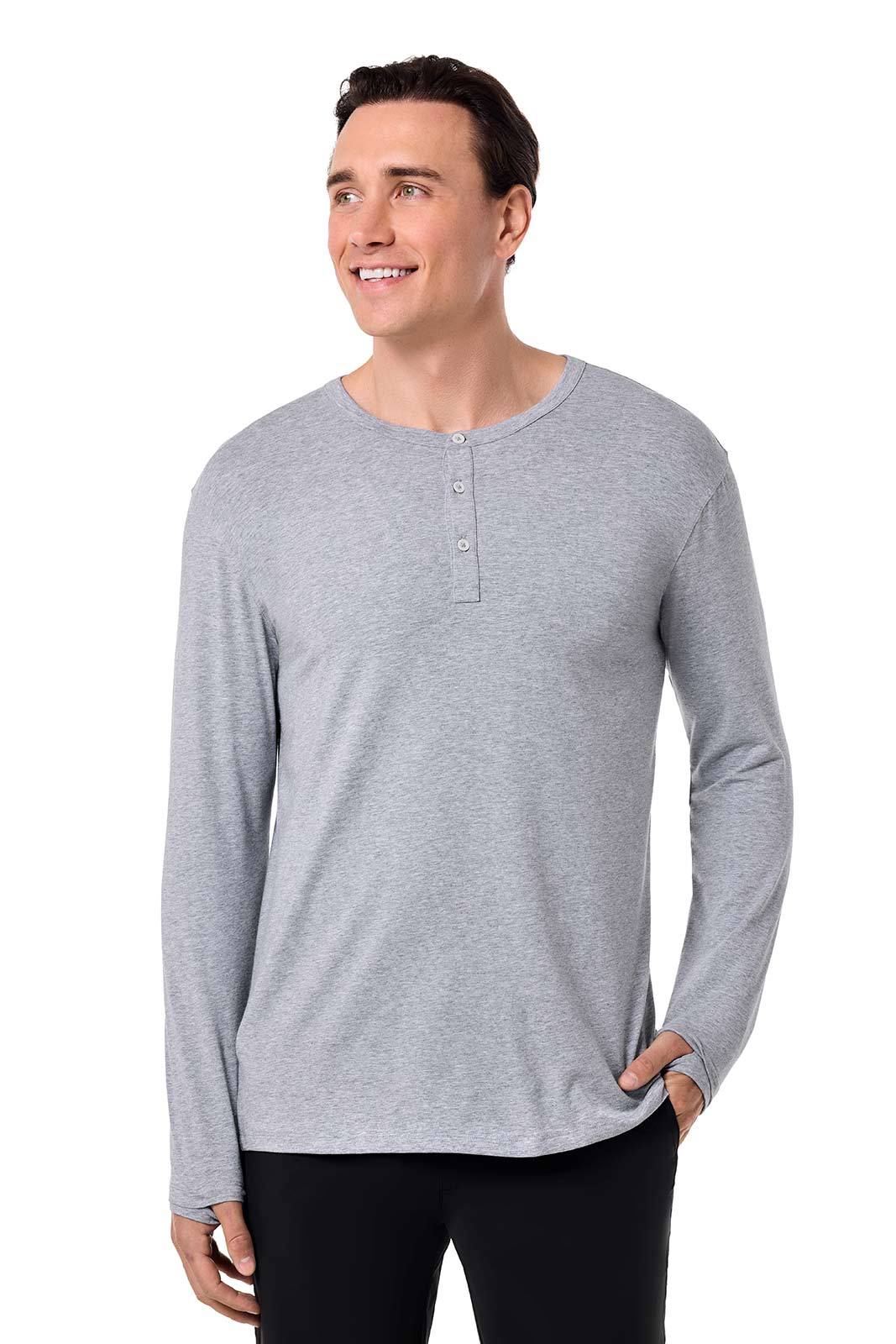 Men's Hallandale Long Sleeve Henley | Grey Heather