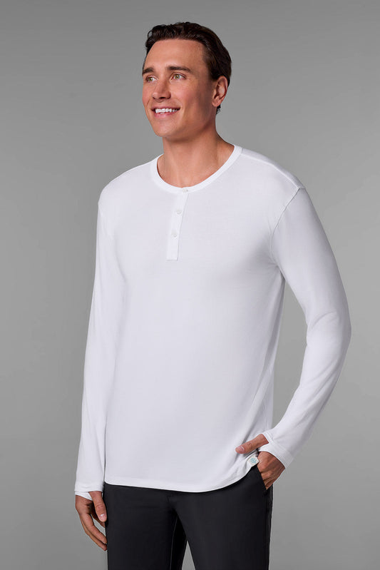 Men's Hallandale Long Sleeve Henley | White