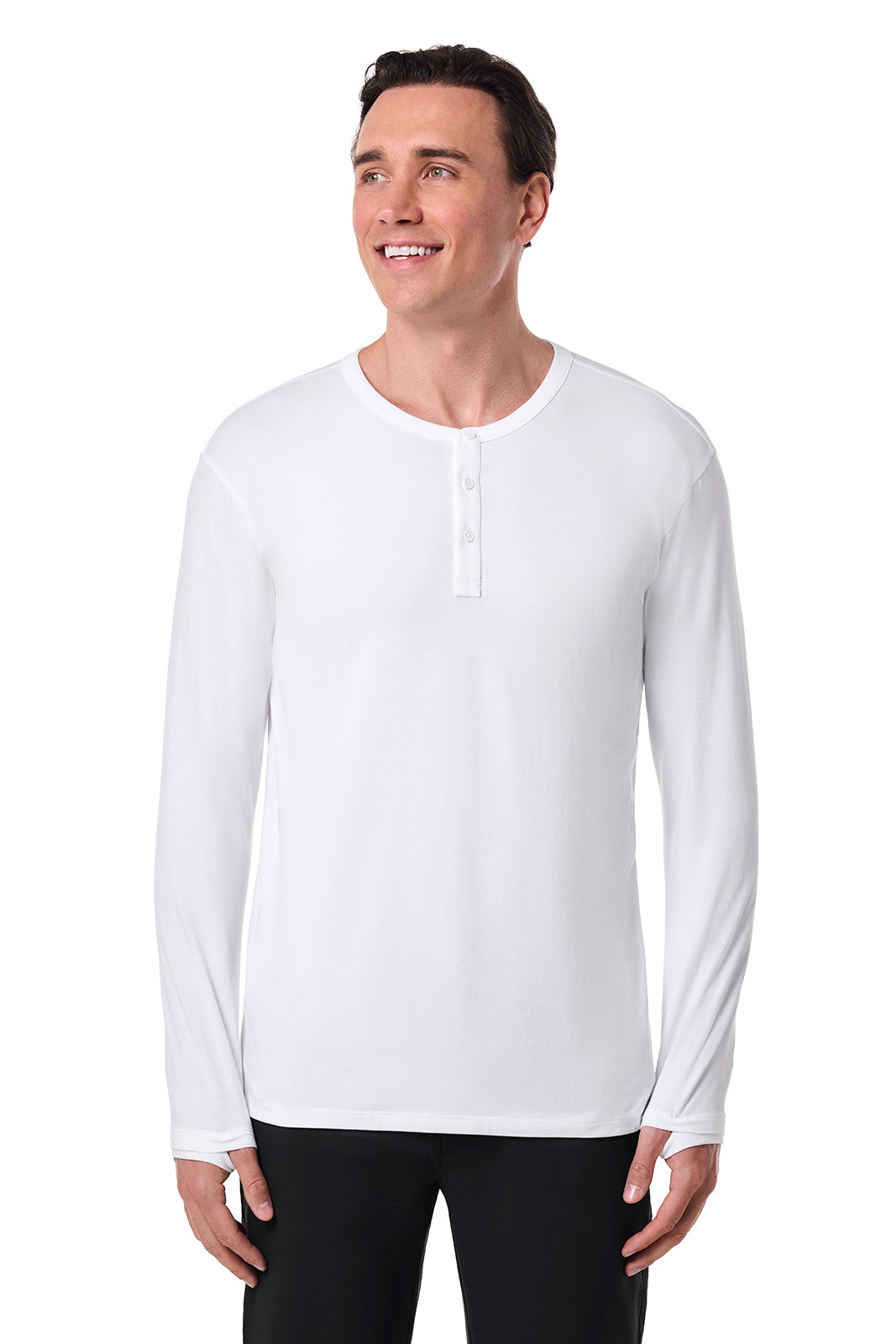 Men's Hallandale Long Sleeve Henley | White