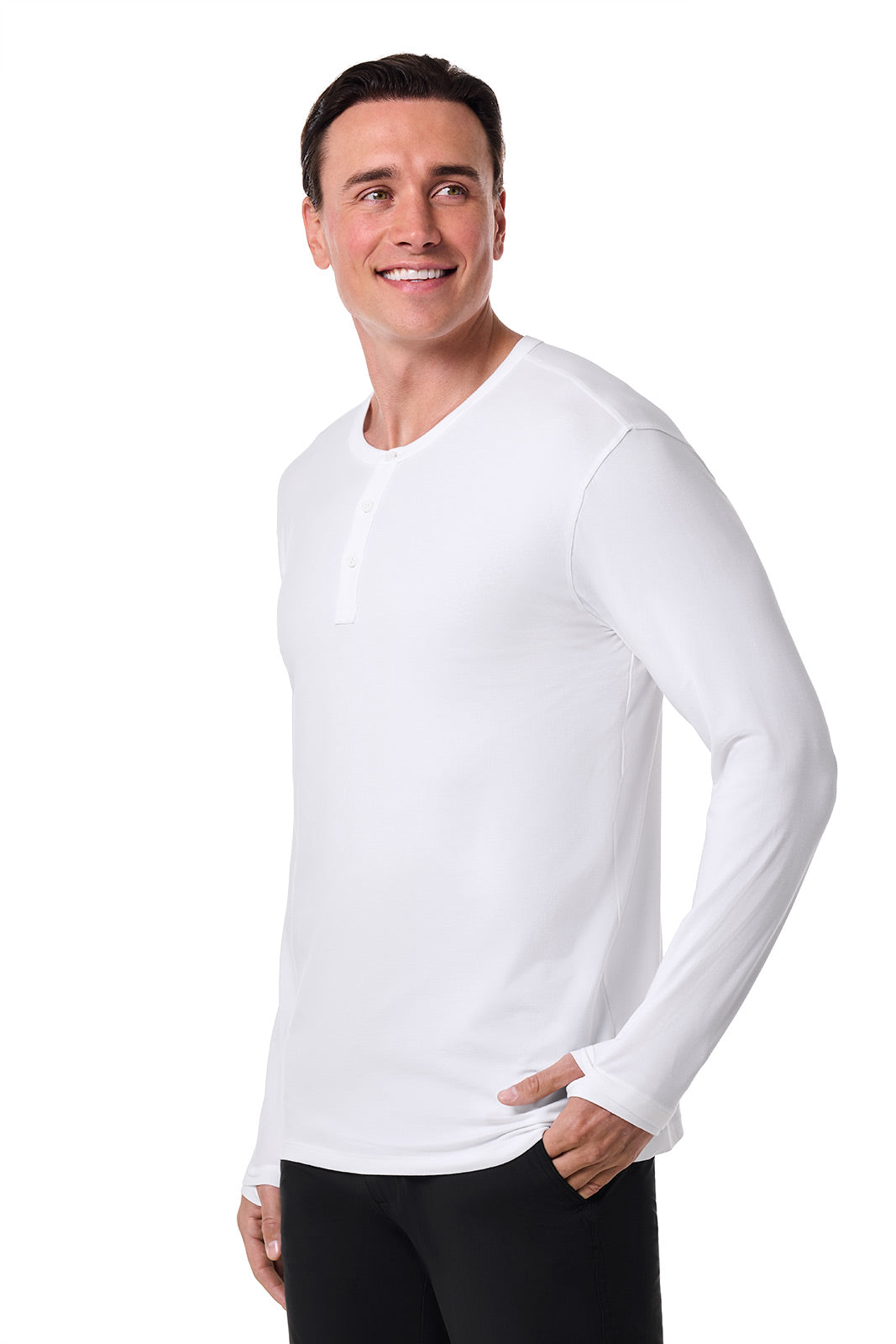 Men's Hallandale Long Sleeve Henley | White