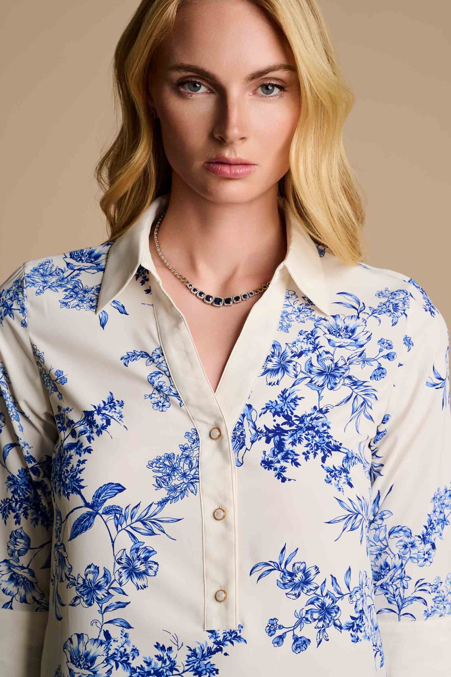 Women's Mott50 Icaria Tunic Dress | Vanilla China Blue Damask