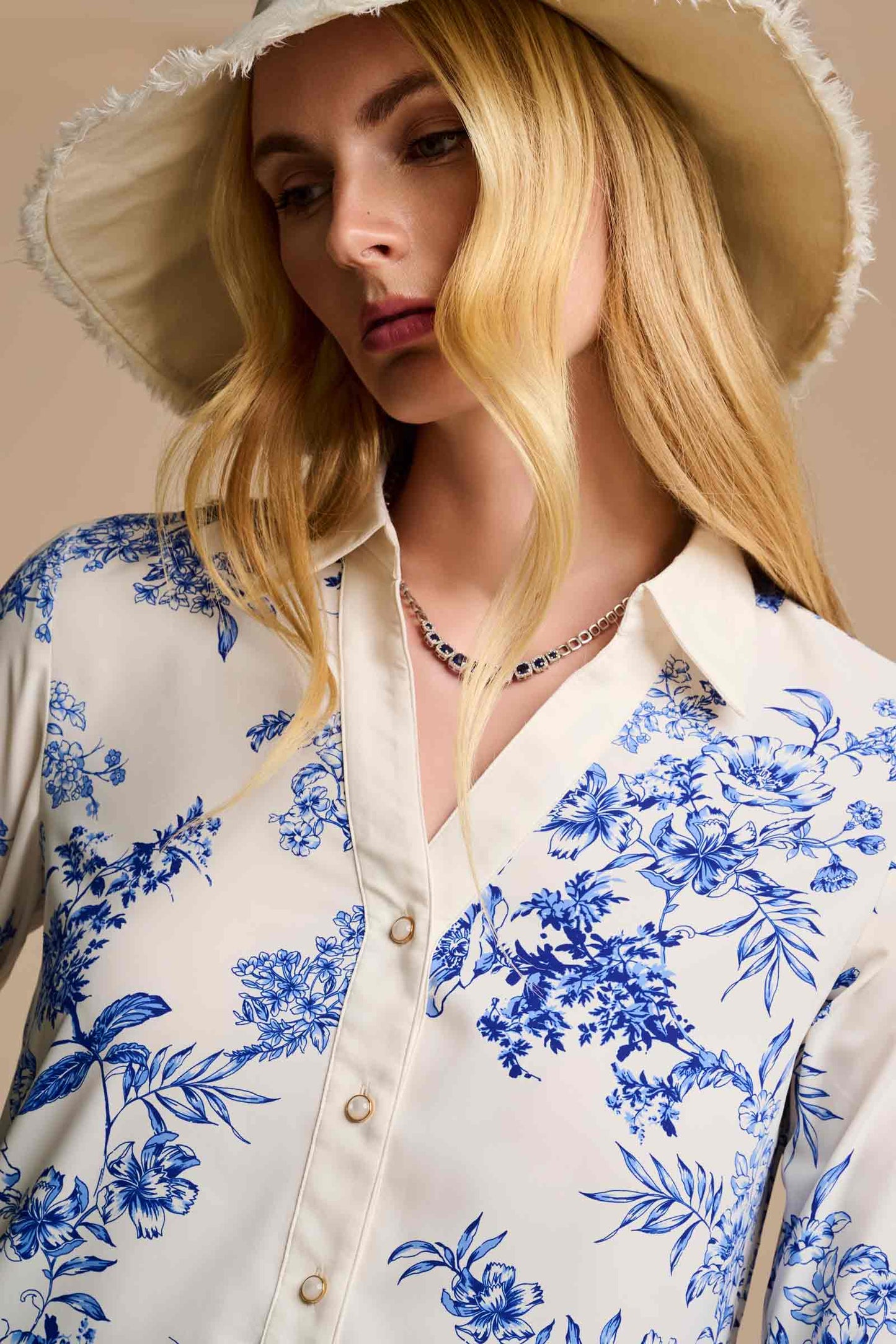 Women's Mott50 Icaria Tunic Dress | Vanilla China Blue Damask