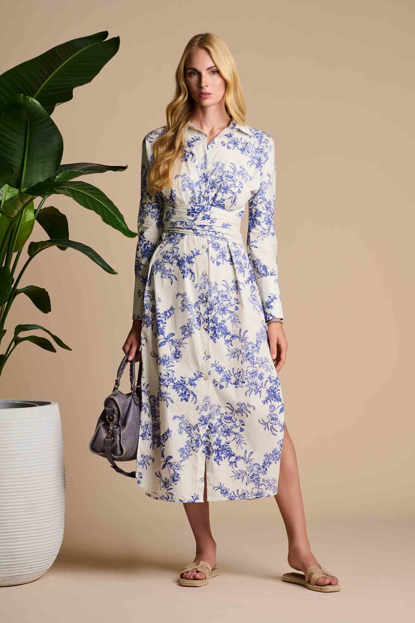 Women's Captiva 2.0 Shirt Dress | Vanilla China Blue Damask